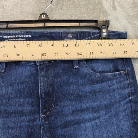 AG Adriano Goldschmied Stevie Capri Jeans Womens 28 Blue Mid Rise Slim Stretch - Picture 4 of 16
